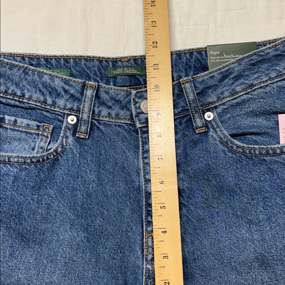 Low Rise Rigid Baggy Jeans Womens 10/31 NWT 90s Skater Style Wide Leg Blue Denim - Picture 9 of 13